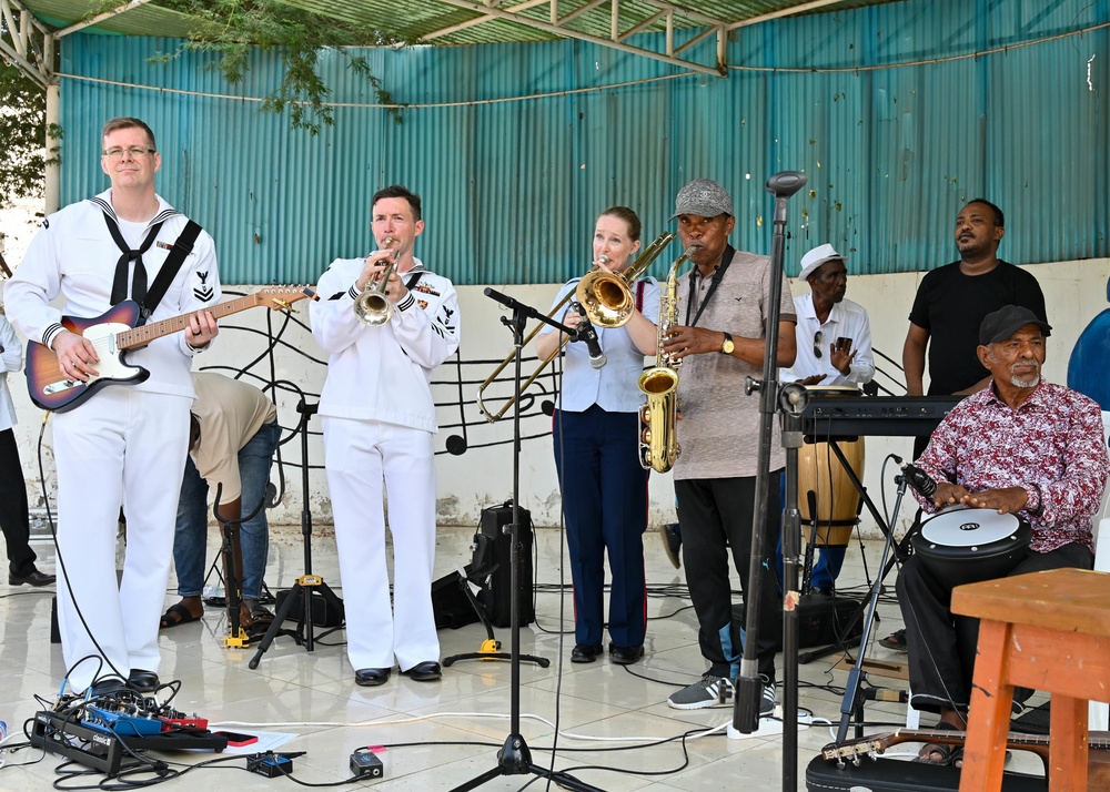 U.S. Naval Forces Europe Africa Band Performs at Djiboutian Institute of Art