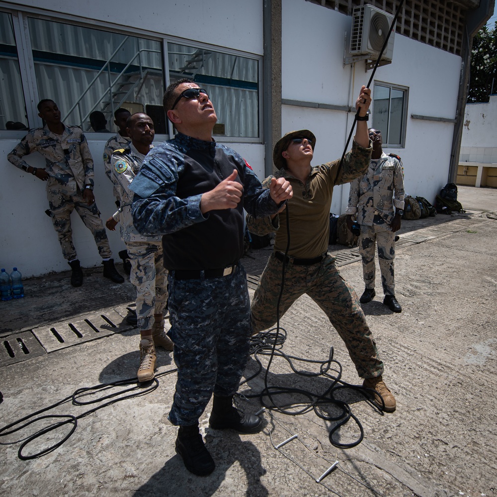 Tunisia Special Forces and Cutlass Express 2023 participants conduct VBSS training