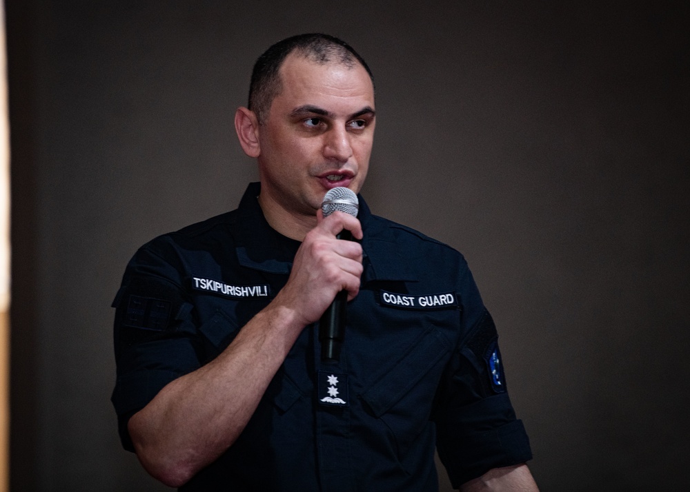 Georgian Coast Guard and Cutlass Express 2023 participants conduct VBSS classroom training