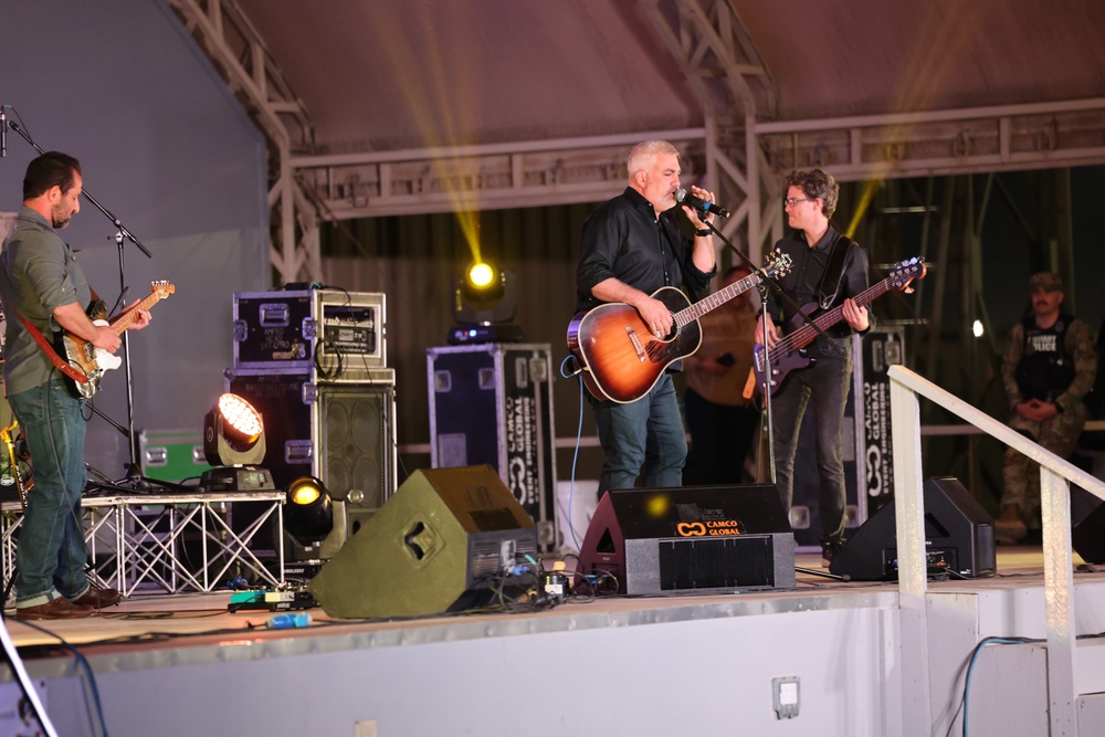 Taylor Hicks performs at Camp Arifjan, March, 2023