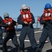 USS Thomas Hudner (DDG 116) heave line during a replenishment at sea