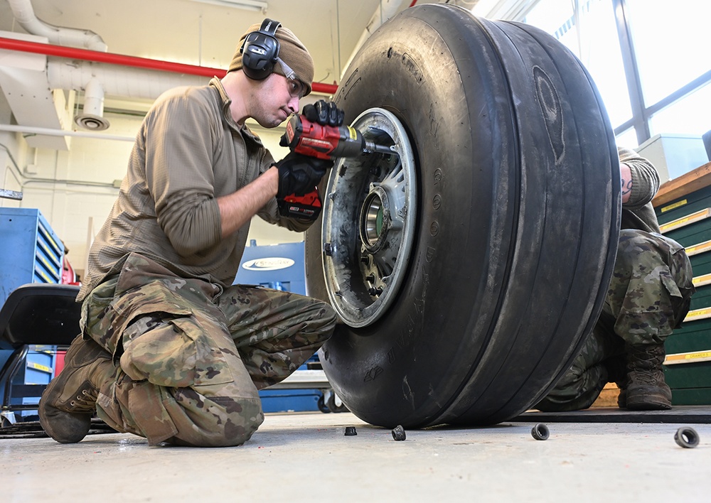 KC-135 Maintenance checks at Selfridge