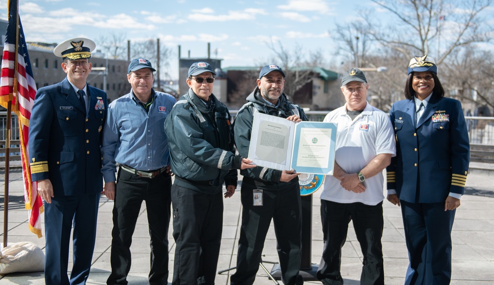 Coast Guard Presents Awards to agencies involved in evacuation of the Sandy Ground due to ferry fire