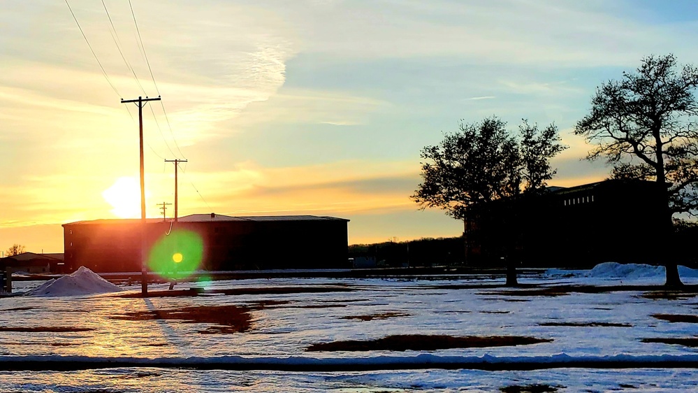 New barracks at Fort McCoy at sunset