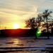 New barracks at Fort McCoy at sunset