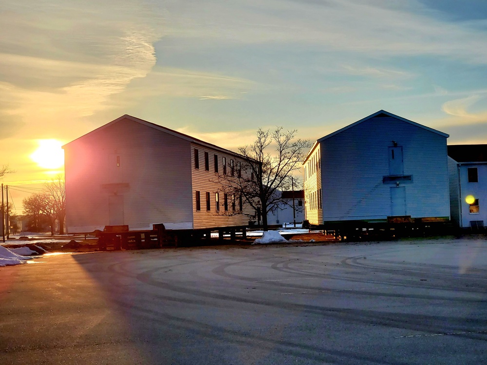 History made: Contractor moves first two World War II-era barracks at Fort McCoy