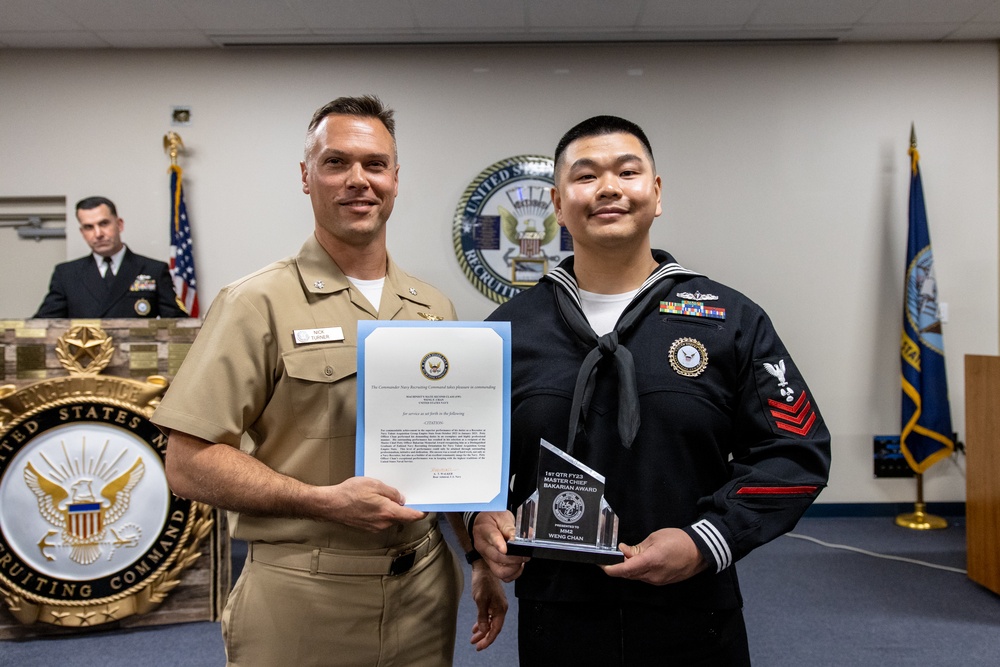 Navy Recruiting Orientation Unit Hosts Bakarian Award Winners