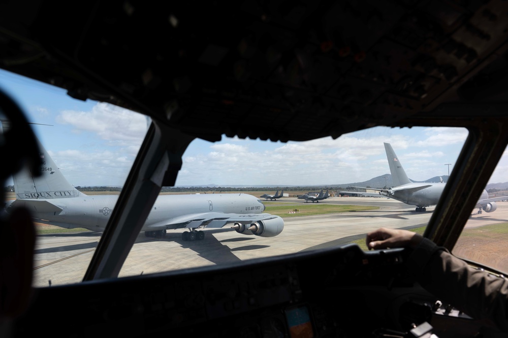 Unique formation refueling over Indo-Pacific