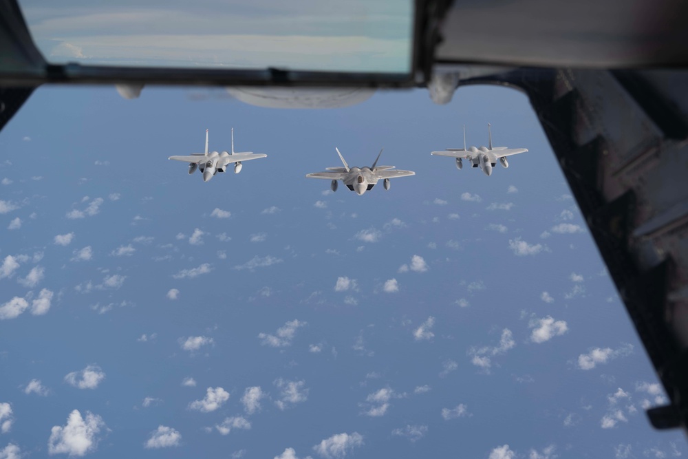 Unique formation refueling over Indo-Pacific