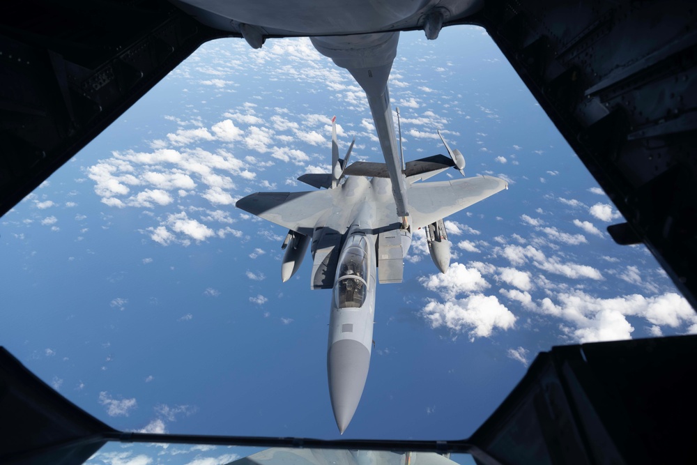 Unique formation refueling over Indo-Pacific