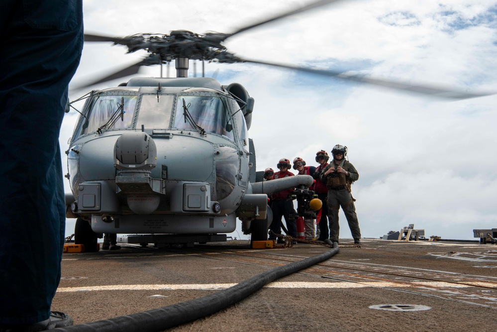 Wayne E. Meyer Conducts Flight Operations