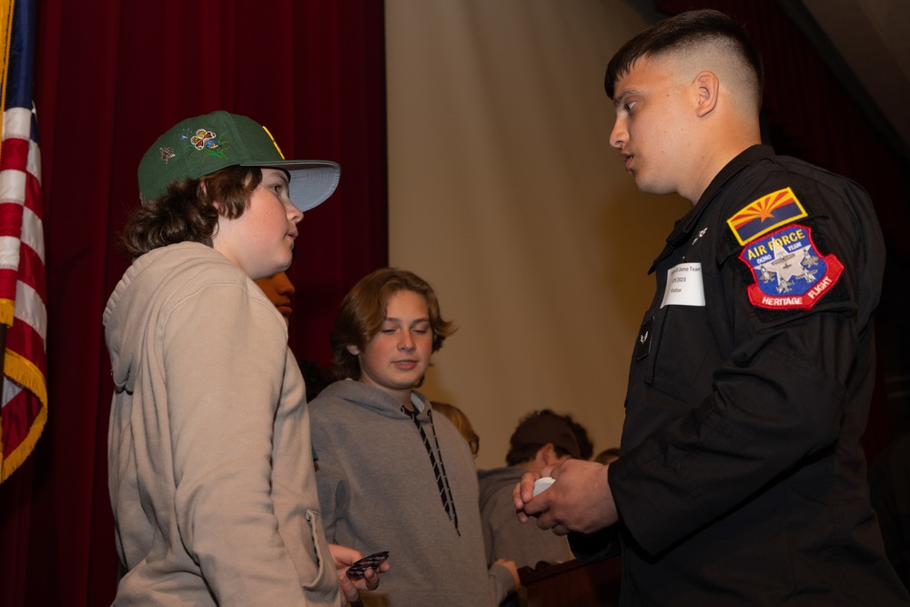 USAF F-35A Lightning II Demonstration Team visits Kofa High School