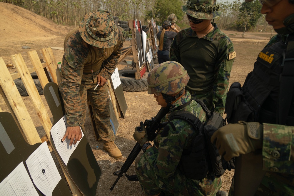 Cobra Gold 23 | U.S. Marines conduct marksmanship training with Royal Thai Marines