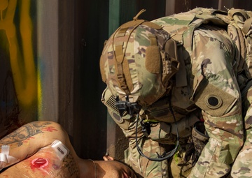 Coalition Forces conduct a casualty evacuation exercise
