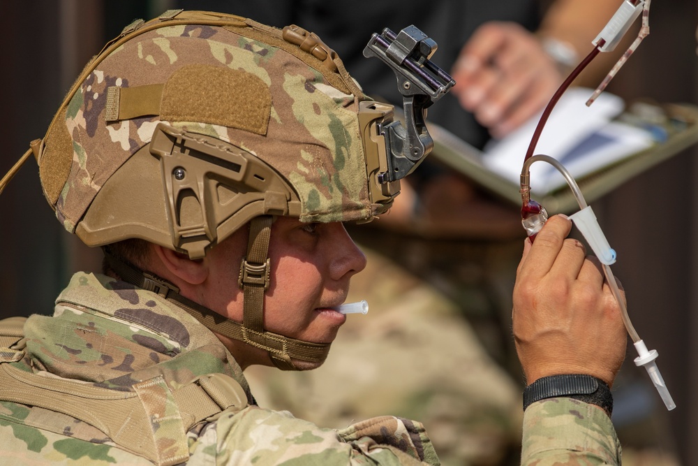 Coalition Forces conduct a casualty evacuation exercise