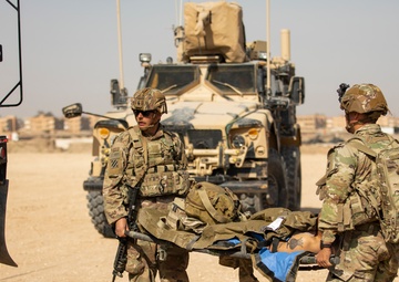 Coalition Forces conduct a casualty evacuation exercise