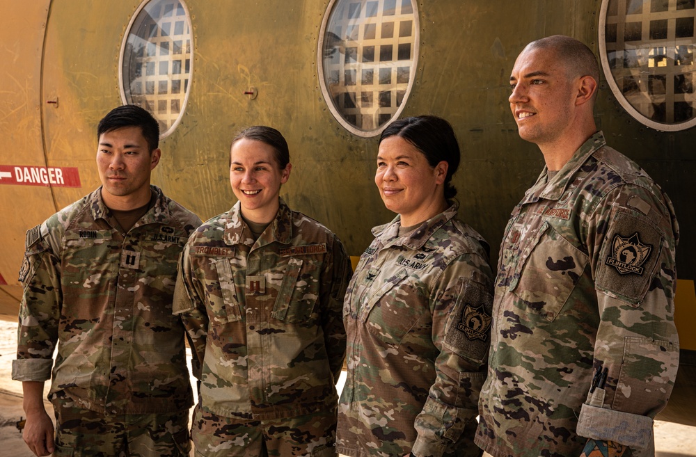 U.S. Soldiers and Airmen meet to evaluate U.S. armed forces medical personnel