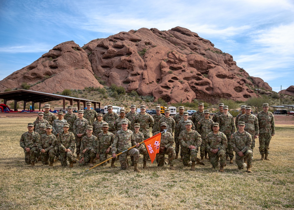 Soldiers gather for company photo