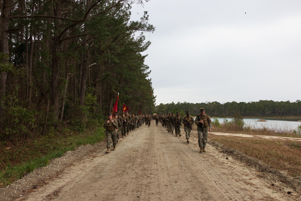 Marines with 2nd Supply Battalion Hike for Charity