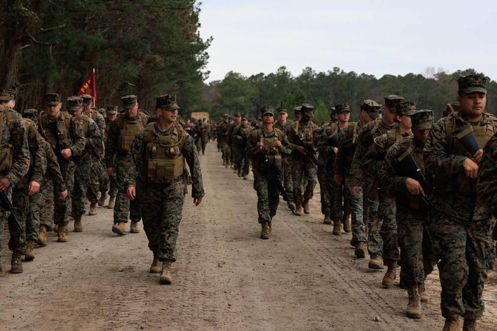 Marines with 2nd Supply Battalion Hike for Charity