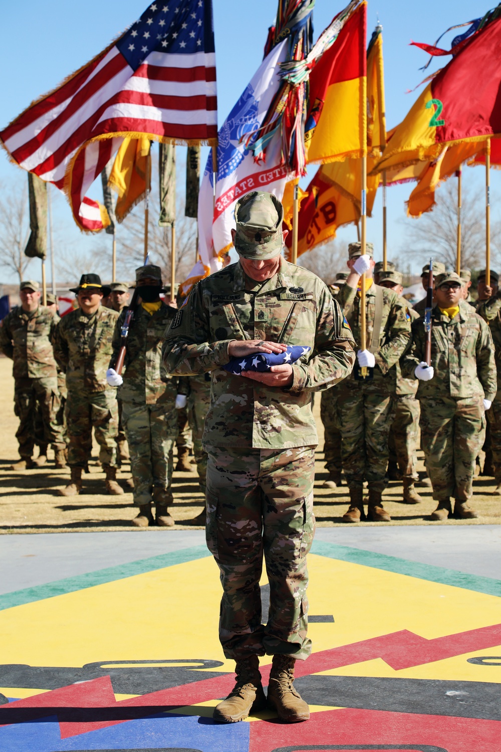 Command Sgt. Maj. Michael C. Williams relinquishes responsibility of 1st Armored Division