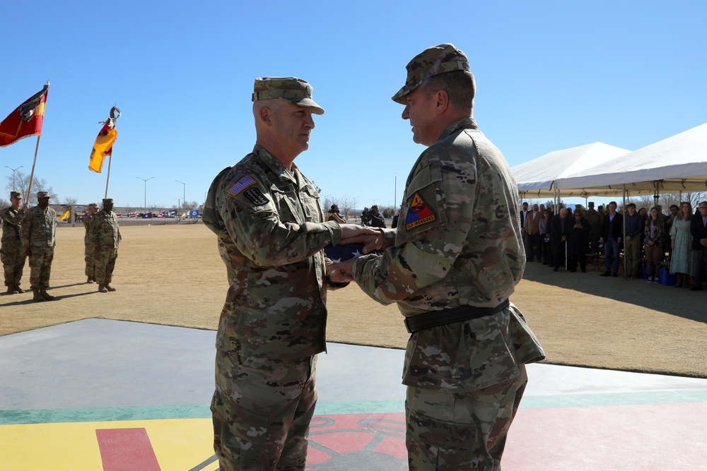 Command Sgt. Maj. Michael C. Williams relinquishes responsibility of 1st Armored Division