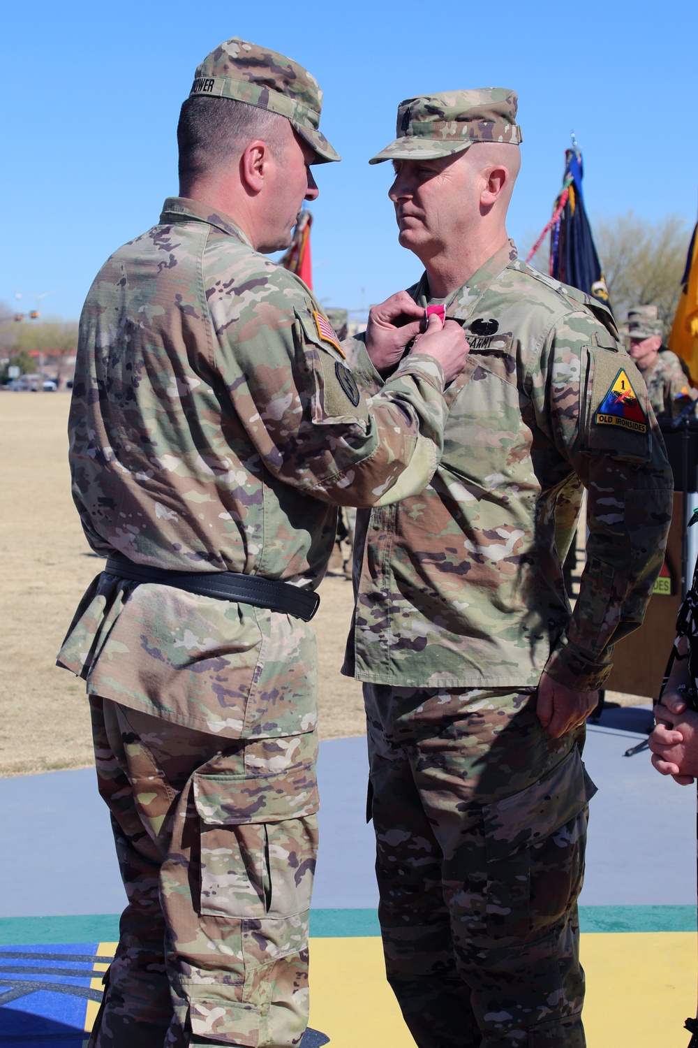 Command Sgt. Maj. Michael C. Williams relinquishes responsibility of 1st Armored Division