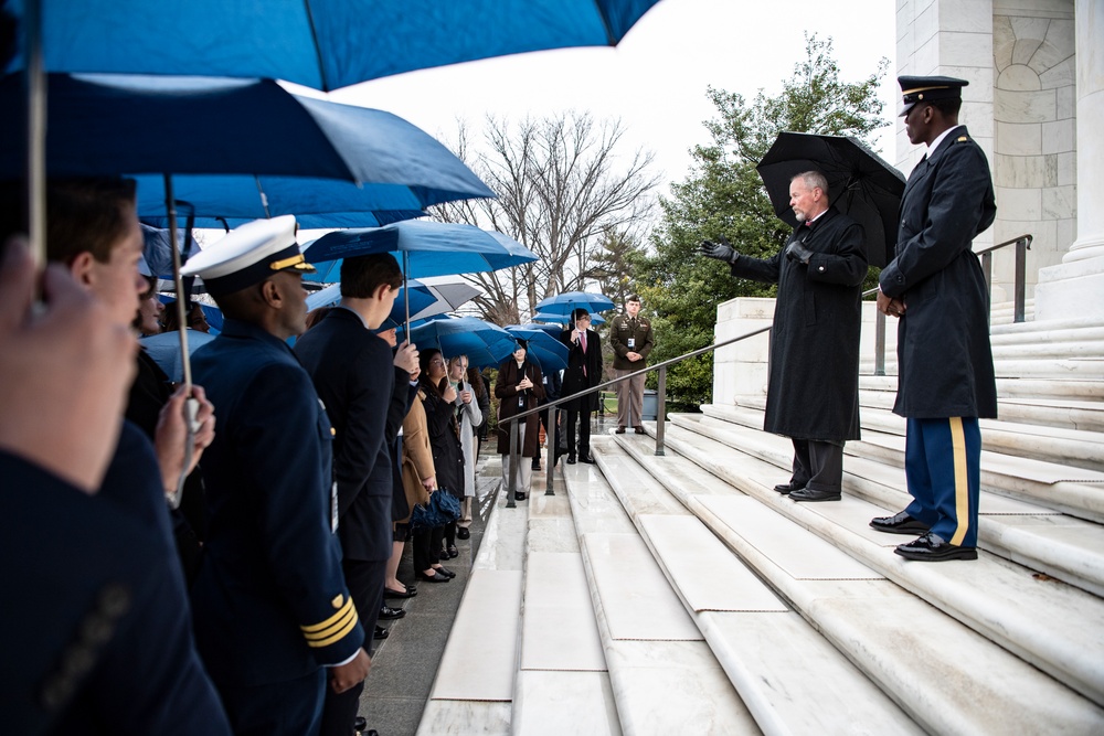 High School Students from the United States Senate Youth Program Participate in a Public Wreath-Laying Ceremony at the Tomb of the Unknown Soldier