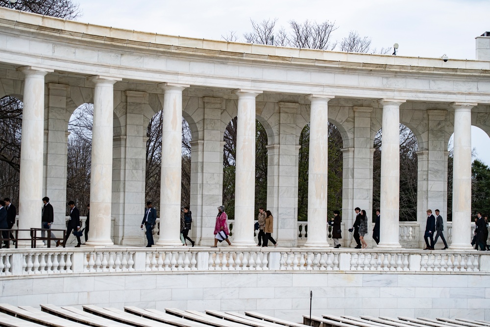 High School Students from the United States Senate Youth Program Participate in a Public Wreath-Laying Ceremony at the Tomb of the Unknown Soldier