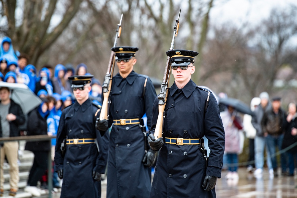 High School Students from the United States Senate Youth Program Participate in a Public Wreath-Laying Ceremony at the Tomb of the Unknown Soldier