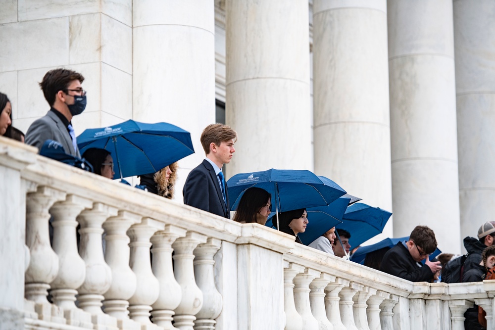 High School Students from the United States Senate Youth Program Participate in a Public Wreath-Laying Ceremony at the Tomb of the Unknown Soldier