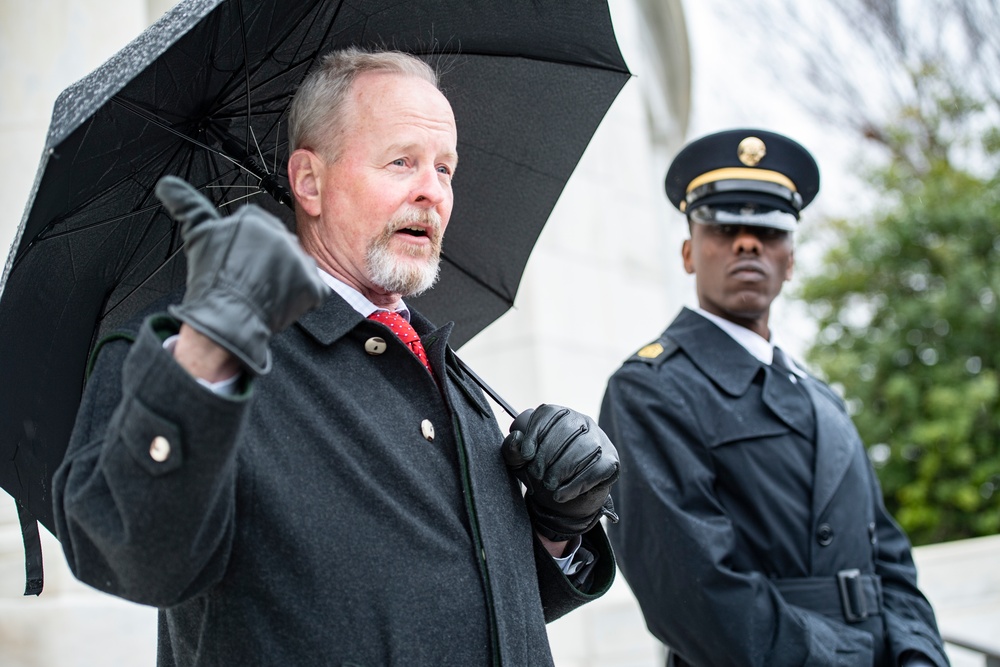 High School Students from the United States Senate Youth Program Participate in a Public Wreath-Laying Ceremony at the Tomb of the Unknown Soldier