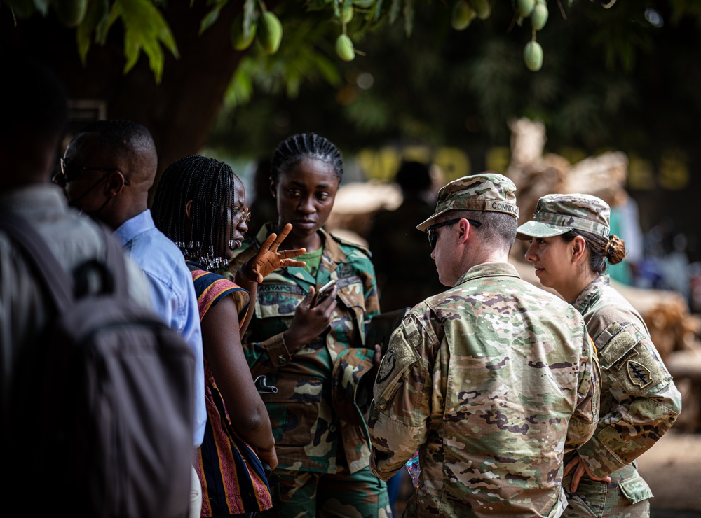 Ghana and international medical personnel help local Ghanaian citizens during Flintlock