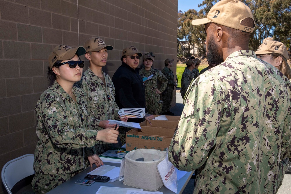 Abraham Lincoln Sailors take advancement exams