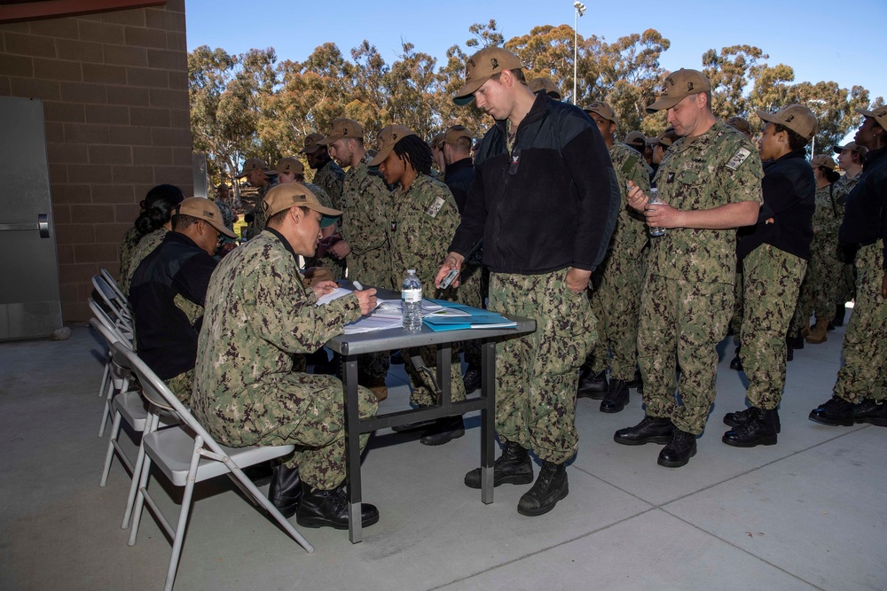 Abraham Lincoln Sailors take advancement exams