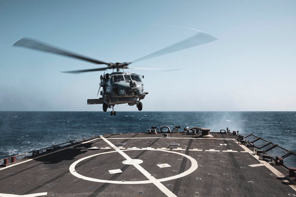 USS McFaul Conducts Flight Operations, Drills