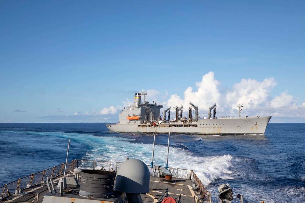 Decatur Replenishment-at-Sea with USNS Tippecanoe