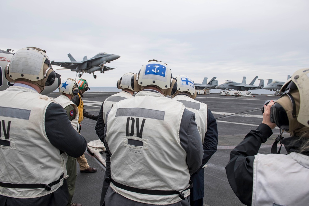 President of Finland tours USS Dwight D. Eisenhower