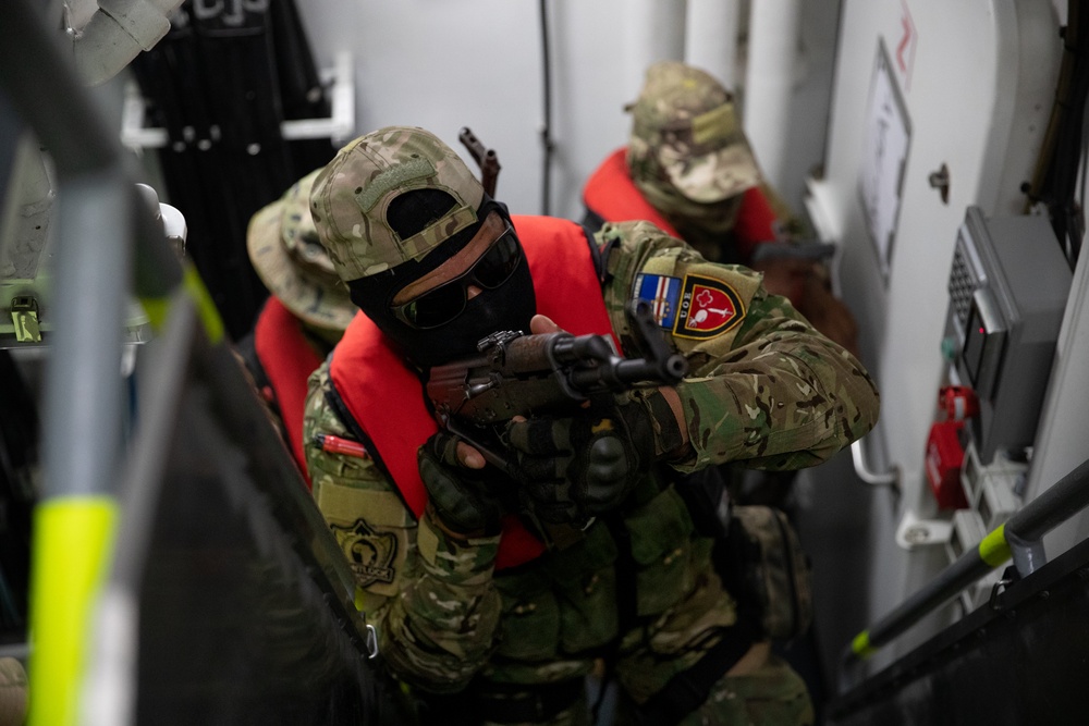 A Member of Cabo Verdean Armed Forces Checks Corners Flintlock 2023