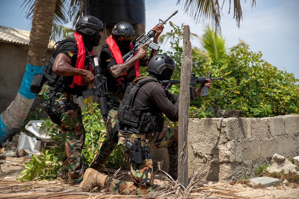 Members of The Ghana Armed Forces Pull Security Flintlock 2023