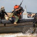 Members of The Ghana Armed Forces Jump Off a Boat to Take up Fighting Positions Flintlock 2023