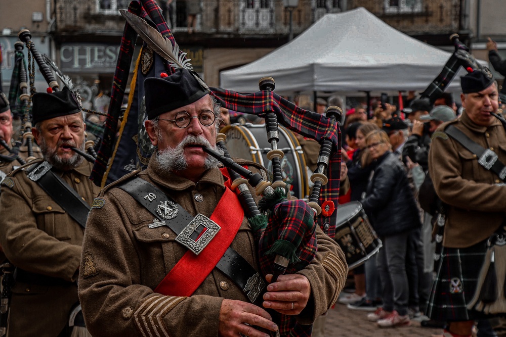 Ceremony held in the town square of Carentan in honor of WWII Veterans