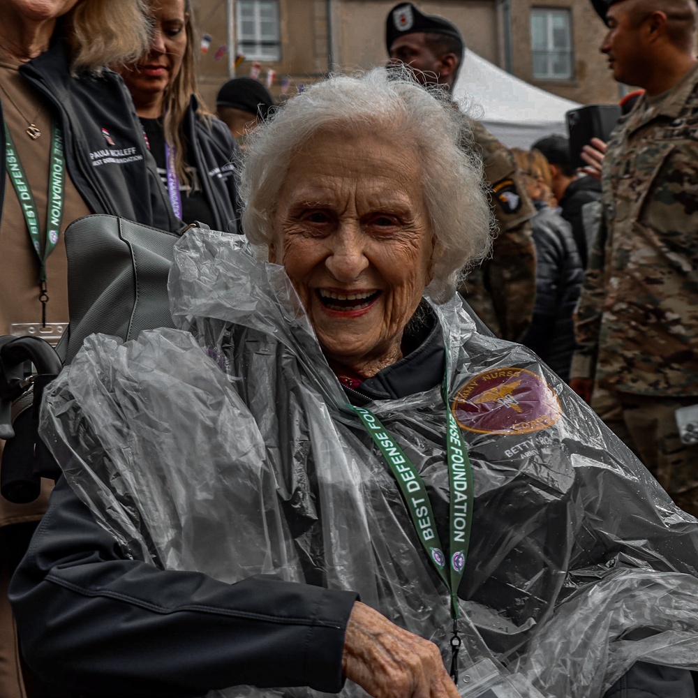 Ceremony held in the town square of Carentan in honor of WWII Veterans