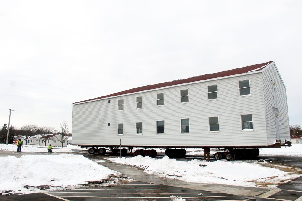 History made: Contractor moves first two World War II-era barracks at Fort McCoy