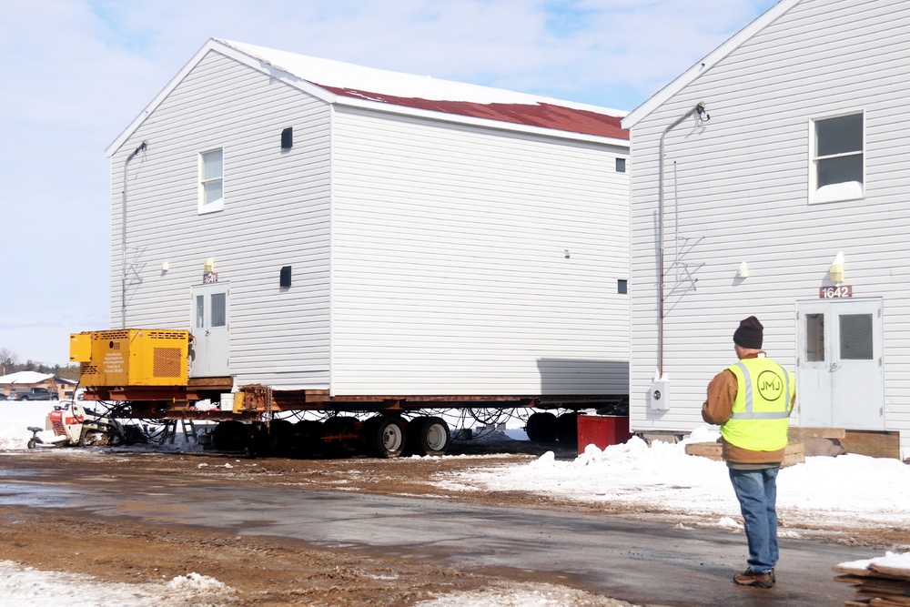 History made: Contractor moves first two World War II-era barracks at Fort McCoy