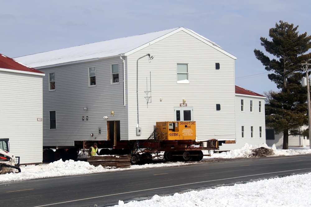 History made: Contractor moves first two World War II-era barracks at Fort McCoy