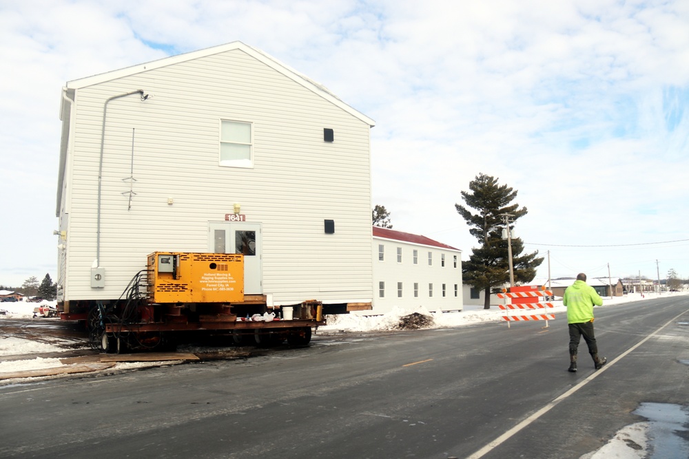 History made: Contractor moves first two World War II-era barracks at Fort McCoy