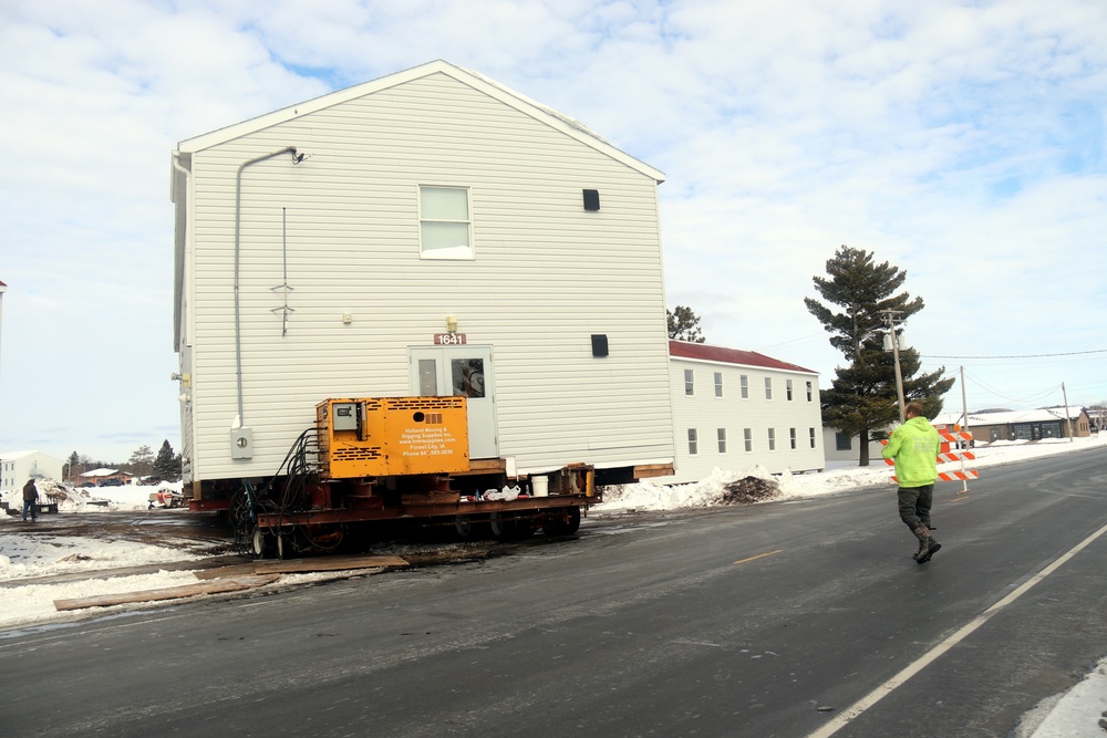 History made: Contractor moves first two World War II-era barracks at Fort McCoy