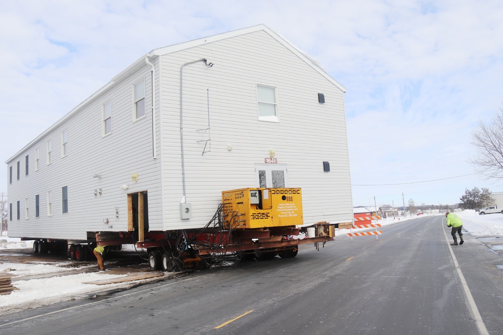 History made: Contractor moves first two World War II-era barracks at Fort McCoy