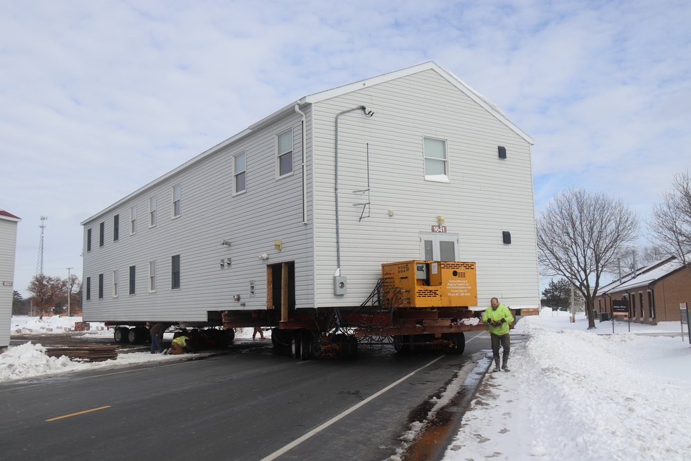 History made: Contractor moves first two World War II-era barracks at Fort McCoy